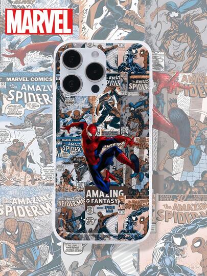 Marvel Genuine MARVEL Licensed/Cartoon Character Pattern Transparent Air Cushion Phone Case Compatible With IPhone 17/16/15/14/13/12/11/17 Pro Max/XS/XR/XS MAX, Anti-Fall Matte Back Cover
