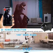 1 pieza Cámara mini HD inalámbrica WiFi, grabadora de video, monitoreo de doméstica inteligente para niños y mascotas, cámara de compacta, cámara de portátil, cámara de alimentada por USB - Monitoreo gratuito, compañero de doméstica para padres y dueños de mascotas - Negro - Ver 5