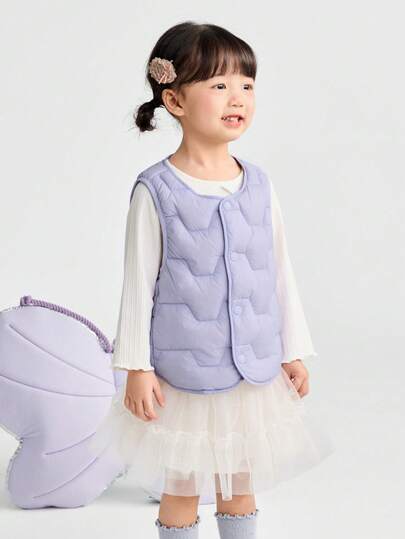 Balabala Tween Girl Lightweight Down Vest Toddler Winter 2025 Waterproof & Warm