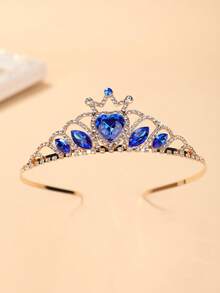 1 Stück Europäischer & Amerikanischer Braut Herz Edelstein Krone, Luxus Kristall Hochzeitskrone, Valentinstag Herz Rote Krone, Geburtstagskuchen Dekor Krone Kopfschmuck, Kronen, Tiara