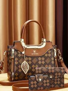 新款时尚高端印花母女包三件套女士手提包