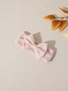1pc Autumn/Winter New Jacquard Striped Fabric Baby Headband, Cute Solid Bow Infant Headwear, Fashionable Princess Baby Hair Accessories