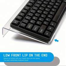 Suport pentru tastatură de computer, ridicător de tastatură acrilic pentru desktop cu bandă inferioară din silicon, suport ergonomic pentru tastatură de computer, platformă de tastare confortabilă fără instalare, suport pentru tastatură pentru birou, acasă, școală