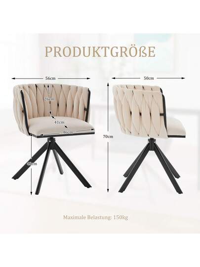 Fluwelen Seats Heavy Metal Frame, 180 Degree Swivel Function, Back, Zachte Luxurious Flexible Between Living Room, Budol Creative Workspace (Set Of 2) view 10