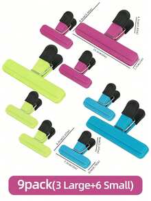 Bộ 12 kẹp túi đựng khoai tây chiên, kẹp túi lớn di động, nhiều kích cỡ khác nhau, nâng cấp túi mở rộng để bảo quản thực phẩm với kẹp niêm phong kín khí, bộ dụng cụ kẹp niêm phong chắc chắn. - Nhiều màu - Xem 12