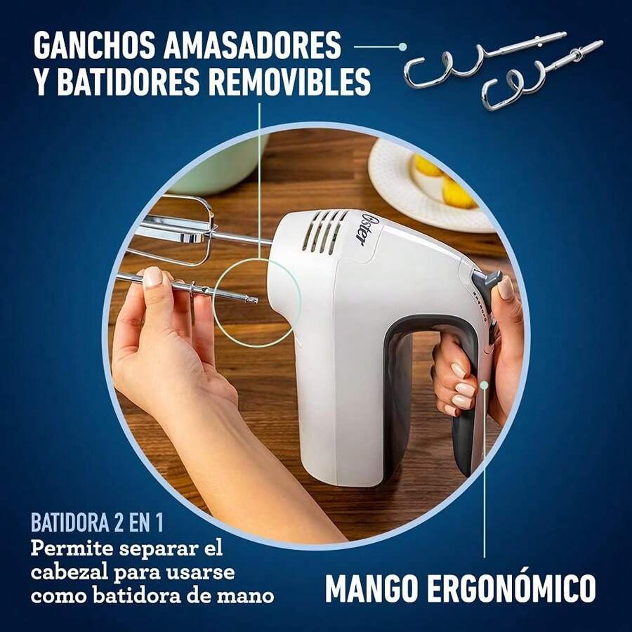 Oster® Batidora mano/pedestal blanca con tazon de acero FPSTHS3612 - 1 - Ver 1