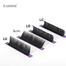 Lashine 16 Reihen C D L LC LD LU Curl Kunstmink Wimpern, 0,05 mm Einzelwimpern, natürlich minkähnlich, russischer Volumen-Stil, geeignet für Make-up Wimpern - Schwarz - Übersicht 2