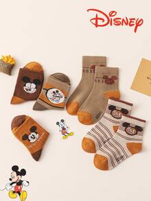 Disney 10/5 Authentic Mickey Mouse Family Children's Socks, Maillard Color Series, New Year's Gift Socks, Boys' Winter Socks, Mickey Cartoon Christmas New Year Animation Socks, Boys' Socks, Indoor Floor Socks, Creative Gift Socks, Socks For Children