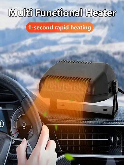 12V 快速加热便携式汽车加热器和除雾器 - 双模式点烟器供电加热和风扇快速预热适合大多数车辆非常适合冬季旅行和露营