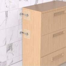 Correa de antivuelco montada en la pared, estabilizador de muebles de plástico, anclaje de gabinete sin taladro, soporte de para estantería, TV, zapatero, armario, dispositivo de para el hogar