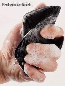 1 pezzo Spazzola da bagno a forma ovale, spazzola da bagno portatile, manico antiscivolo ergonomico, per pulire e massaggiare la pelle - Multicolore - Visualizzare 3