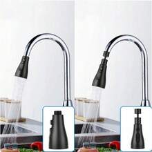 3-in-1 Küchenarmatur-Verlängerung mit Roboterarm-Design, Drehbarer Sprühkopf & Ein-Touch-Bedienung, Universell Kompatibel für Standard Wasserhähne (Einfache Montage, Schwarz) - Schwarz - Übersicht 4