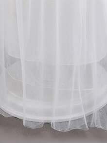 Girls' Solid Color Sequin Birthday Wedding Princess Dress With Cloak, Suitable For Ball, Party, Vacation (Excluding Headband) - trắng - Xem 8