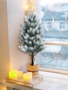 1 Piece Of Artificial Fir Tree Trimmer Outdoor Decoration Artificial Christmas Fir Tree With Ground Spikes Resistant To UV Rays, Suitable For Garden, Courtyard, Flower Pots, Porch, Indoor And Outdoor Decoration (White)