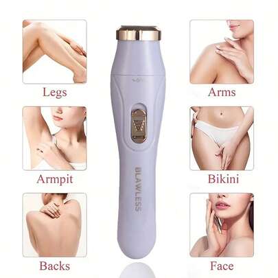 3-In-1 Electric Shaver, Suitable For Women, Wet & Dry Use, For Eyebrows, Face, Legs, Underarms, Portable Bikini Trimmer - Rechargeable Cordless Design, Gentle Shaving