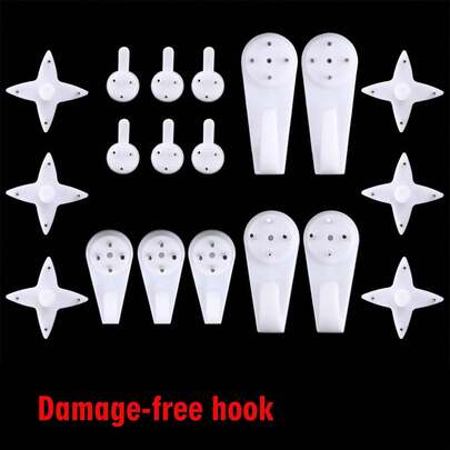 20/10pcs Painless Wall Nails, No Drilling Required For Effortless Home Gallery Displays, Strong Load Bearing Capacity, Invisible Picture Hangers For Frames, Ideal For Wedding Photos, Lightweight And Clean Flush Mount, Quick Setup, Perfect For Living Room, Bedroom, Dorm, Office Decor, Seamless Wall Art Installation