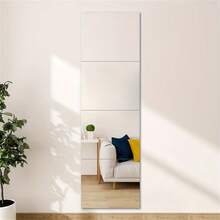 مرآة حائط مركبة مربعة من الأكريليك بأبعاد 30 سم + 35 سم، مرآة حائط ثلاثية الأبعاد من الأكريليك، مناسبة للسكن الجامعي وصالة اللياقة البدنية والممر والغرفة والديكور المنزلي