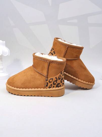 Autumn/Winter New Kids Snow Boots, Thickened Flat Bottom Warm Plush Lined Boots For Toddler Boys & Girls