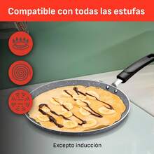 Sartén Antiadherente Fácil Limpieza -Fal Crepera 25 Healthy Cook, con Antiadherente Mineralia para un perfecto deslizamiento, Hecho en Francia, con Termo-Señal, B7011082 - Parrilla - Ver 4