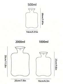 2000ml/1000ml/500ml Hot Water Bottle With Soft Cover And Plush Coat - Classic Hot Water Bottle, Winter Christmas Warming Supplies, Can Relieve Pain, Neck And Shoulder Pain, Warm Feet, Relieve Menstrual Cramps, Hot And Cold Therapy, Christmas Gifts For Family, Friends, Girlfriends Recommended, Christmas Gifts - Multicolor - View 8