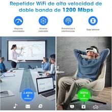 LONGLIV Repetidor de Señal Wi-Fi 1200Mbps, Extensor Universal de Señal Wi-Fi, Potenciador de Señal WiFi, Doble Banda (2.4G 300Mbps/5G 867Mbps), 4 Antenas, Ldeal para Casa y Oficina(Negro) - blanco - Ver 1