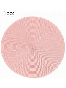 4pcs/6pcs Set 15-Inch Woven Round Placemats, Washable Non-Slip Table Mats Suitable For Family Gatherings, Weddings, Parties (Pink) - Pink - View 13