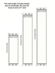 1 件优雅刺绣波西米亚风格双层桌旗，手工流苏饰边，单面刺绣，多种尺寸适合餐桌、餐具柜装饰 - 彩色 - 查看 3