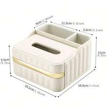 Hộp đựng khăn giấy da PU hai ngăn hình bầu dục, giá đựng khăn giấy đa năng, hộp đựng điều khiển từ xa, hộp đựng đồ trang nhã, hộp đựng khăn ăn (Quà tặng ngày lễ) - Nhiều màu - Xem 3