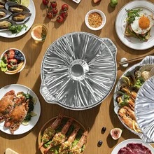 5/10pcs Set Thick Aluminum Foil Pot With Lid, Lightweight Cookware For Holiday Cooking, Compact Design, Durable, Suitable For Home Bakers And Outdoor Enthusiasts