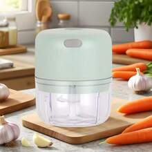 Electric Food Chopper, USB Rechargeable Garlic Chopper, Vegetable Cutter, Fruit Processor, Large Capacity Vegetable Mincer With Switch, Kitchen Supplies