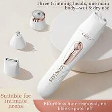 2025 New Women's 3-In-1 Portable Electric Shaver, Unisex - Multi-Functional LED Display, USB Charging, Includes Pubic Hair Trimmer, Ear And Nose Hair Trimmer, Lip Hair Trimmer - Multicolor - View 7