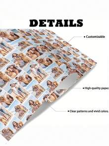 1张定制包装纸，个性化礼品包装纸，带图案和文字，圣诞包装纸，趣味圣诞定制礼物，派对包装纸，节日包装纸，包装纸，圣诞礼物，圣诞老人，圣诞帽，42*60厘米，送给他的/她的礼物，节日日历 - 款式7 - 查看 3