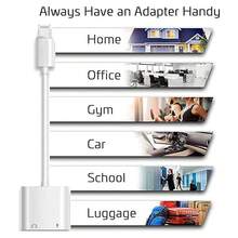 2-In-1 Lightning To 2 Lightning Headphone & Charging Cable Adapter, Compatible With IPhone 14/13/12/11/Pro/Pro Max/Mini/Xs Max/XR/X, IPad