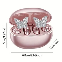 Tukio Clip On Headphones, Open Wireless Headphones, Detachable Beautiful Synthetic Gemstone Earrings, High-Definition Stereo, ANC Noise Reduction, Hands-Free Calling, Designed For Sports/Work/Study/Outdoor Use, Compatible With All Smartphones, Perfect For Girls And Women, Gifts, Holidays, Clip On Headphones, Active Noise Cancelling Earmuffs, Best In Ear Headphones, Open Earbuds, Study Headphones, Outdoor Headphones, Fashionable Headphones,  Headphones - 米色+Butterdrop配件 - 查看 4