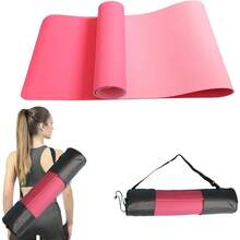 Tapete para Yoga/Pilates y Deportes, Esterilla Yoga Antideslizante con Bolsa y Correa para Llevar al Hombro, Esterilla de Gimnasia Acolchada para Ejercicio Fitness 183x 61x 0.6cm - Rosa - Ver 2