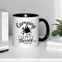 Vintage Camping-Themed 11oz Enamel Mug With Camping Design & Camping Is My Favorite  Slogan - Heavy-Duty Glass Coffee Tea Cup Outdoor Enthusiasts, Campers, Hikers - Father's Day, Valentine's, Thanksgiving, Independence Day - Hand Wash Only, Durable & Non-Slip Grip, Travel & Home Use - Reusable Glass Cup With Vintage-Inspired Camping Theme, Coffee, Tea & Hot Beverages - Màu xanh hải quân - Xem 4