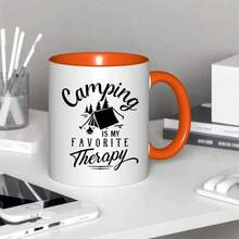 Vintage Camping-Themed 11oz Enamel Mug With Camping Design & Camping Is My Favorite  Slogan - Heavy-Duty Glass Coffee Tea Cup Outdoor Enthusiasts, Campers, Hikers - Father's Day, Valentine's, Thanksgiving, Independence Day - Hand Wash Only, Durable & Non-Slip Grip, Travel & Home Use - Reusable Glass Cup With Vintage-Inspired Camping Theme, Coffee, Tea & Hot Beverages - Màu xanh hải quân - Xem 8