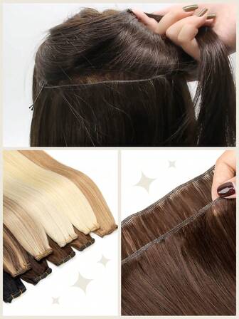 Sew In Hair Extensions Real Human Hair Remy Weft Straight Human Hair Bundles Hand Tied Double Weft Hair Sew In Weft Hair Extensions Human Hair Lots Of Available Colors