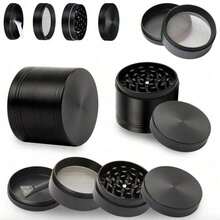 NEW! Crusher Herb Spice Metal Alloy Portable 4 Grind - Black - View 2
