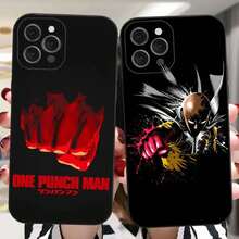 1pc One Punch Man Phone Case Covercompatible with  16 15 14 13 Pro Max 11 12 Mini X Xs XR Se 2022 Black Silicone Cover,Covercompatible with  17 Hülle, 17 pro Hülle, 17 promax Hülle - z8 - Übersicht 1