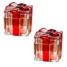 1/2 szt. świątecznych czerwonych szklanych słoików z kokardką, romantyczny słoik do przechowywania cukierków ślubnych w stylu vintage, pojemnik na suszone owoce, mały organizer na próbki, słoik do dekoracji pokoju, pojemnik na drobiazgi w przedpokoju, pojemnik na ciasteczka, uroczy prezent dla rodziny, przyjaciół, dziewczyny, pary na Walentynki