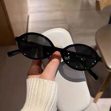 Simple Oval Fashion , Women's Retro Small Black Brown Leopard Print Luxury Minimalist Brand Design - 黑色 - 查看 1