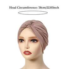 Gorros de Hijab Musulmán para Mujeres de Color Sólido Envoltura de Cabeza Turbante Indio Gorro Moda Accesorios de Ropa Islámica - Heise - Ver 4