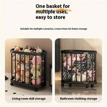 1 Heavy-Duty Plastic Mobile Storage Basket With Four Wheels - Multifunctional Organizer Box, Suitable For Yoga Mats, Sports Equipment, And Gym Accessories, Sturdy Structure, Easy To Move, Perfect For Home And Gym Organization, Storage Basket - Multicolor - View 8