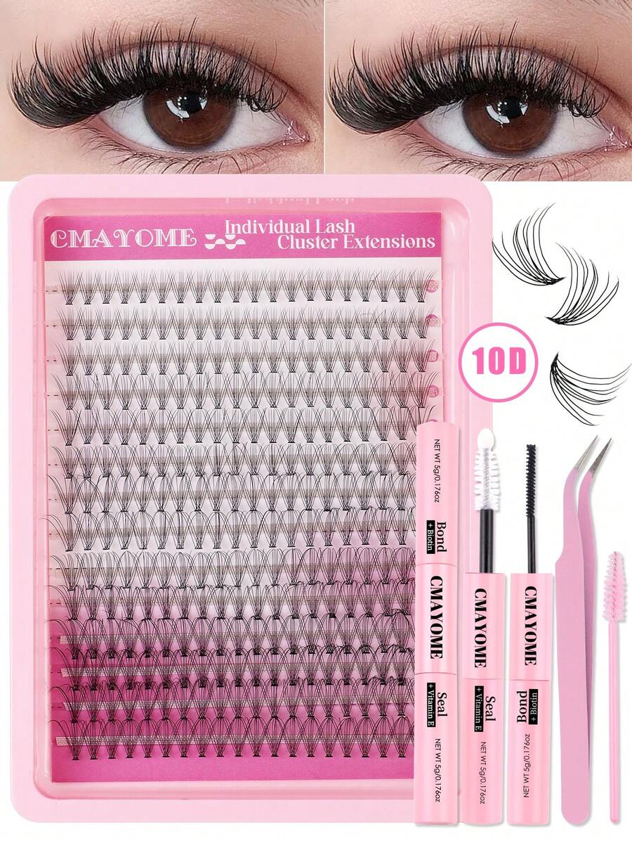 Kẹp mi dày 12-18mm Kẹp mi cụm 10D- 100D 240 cụm D Curl Volume Kẹp mi 3D tự nhiên Kẹp mi từng cụm dày Mi nối D Curl Cluster Bộ mi giả đa năng Bao gồm keo dán mi & keo dán mi, nhíp mi giả và cọ mi giả Tự trang điểm tại nhà, đi lễ hội hoặc khi di chuyển.