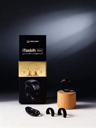 Tasbih Zikr 智能戒指，可调节戒指手指计数器，APP 支持数字计数器祈祷提醒戒指，防水 4 位手指计数器 Zikr 戒指，适用于穆斯林，新款高端计数器 Zikr 戒指 Salam 智能戒指蓝牙计数器，防水等级为 IP67