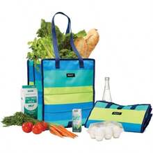 Freezable Grocery Tote Bag Fresh Stripe