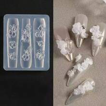 1 件硅胶环氧树脂美甲模具 - 花瓣/钻石、星形和十字形/可爱橙色、樱桃、苹果和梨形/美人鱼、海星/圆形宝石/贝壳和珊瑚礁/莲花鱼设计，耐用且易于清洁，非常适合 DIY 美甲和修脚、创意美甲装饰、美甲用品、美甲配件、DIY 珠宝铸造技术、优雅的指甲设计、易释放材料