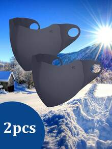 2 peças/5 peças Máscara de Esqui à Prova de Vento para Uso Externo, Proteção para os Olhos e Cobertura Quente para a Boca, Máscara à Prova de Frio para Uso Externo, Máscara Facial Quente para Ciclismo, Máscara Reutilizável 3D Respirável - Multicolorido - Visão 11