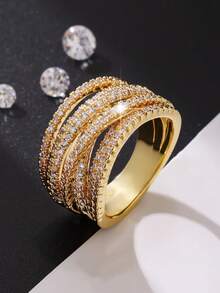 خاتم زفاف للنساء من الزركونيا المكعبة عالية الجودة والمرصع بالشرارات - هدية مثالية للمجوهرات - للذكرى السنوية، الخطوبة، خاتم الزفاف - هدية عيد الميلاد، عيد الحب